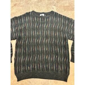 VINTAGE LOUIS ROTH COOGI STYLE WEAVE SWEATER BROWN MULTO MENS Large EXCELLENT